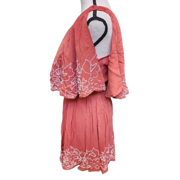 Free People Sylvia Wrap Mini Dress Flounce Size Small Embellished - Picture 7 of 12